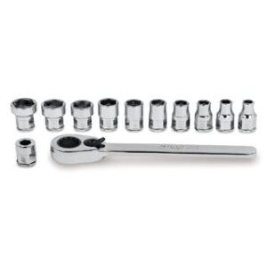 snap-on スナップオン 1/4 ロープロファイルラチェット＆ソケットセット 112RTSMの画像