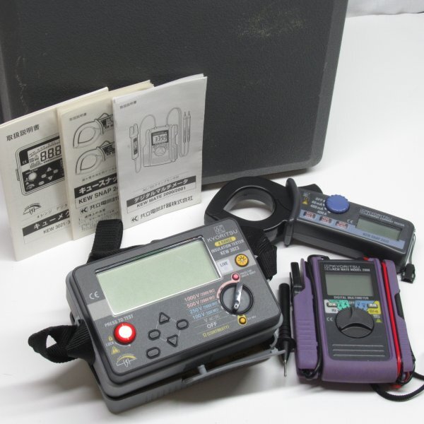 【校正済】美品 共立 漏れ電流計 デジタルマルチメータ 絶縁抵抗計 NEW SNAP2433 / KEW3023 / KEW MATE 2000 計測器セットの商品画像